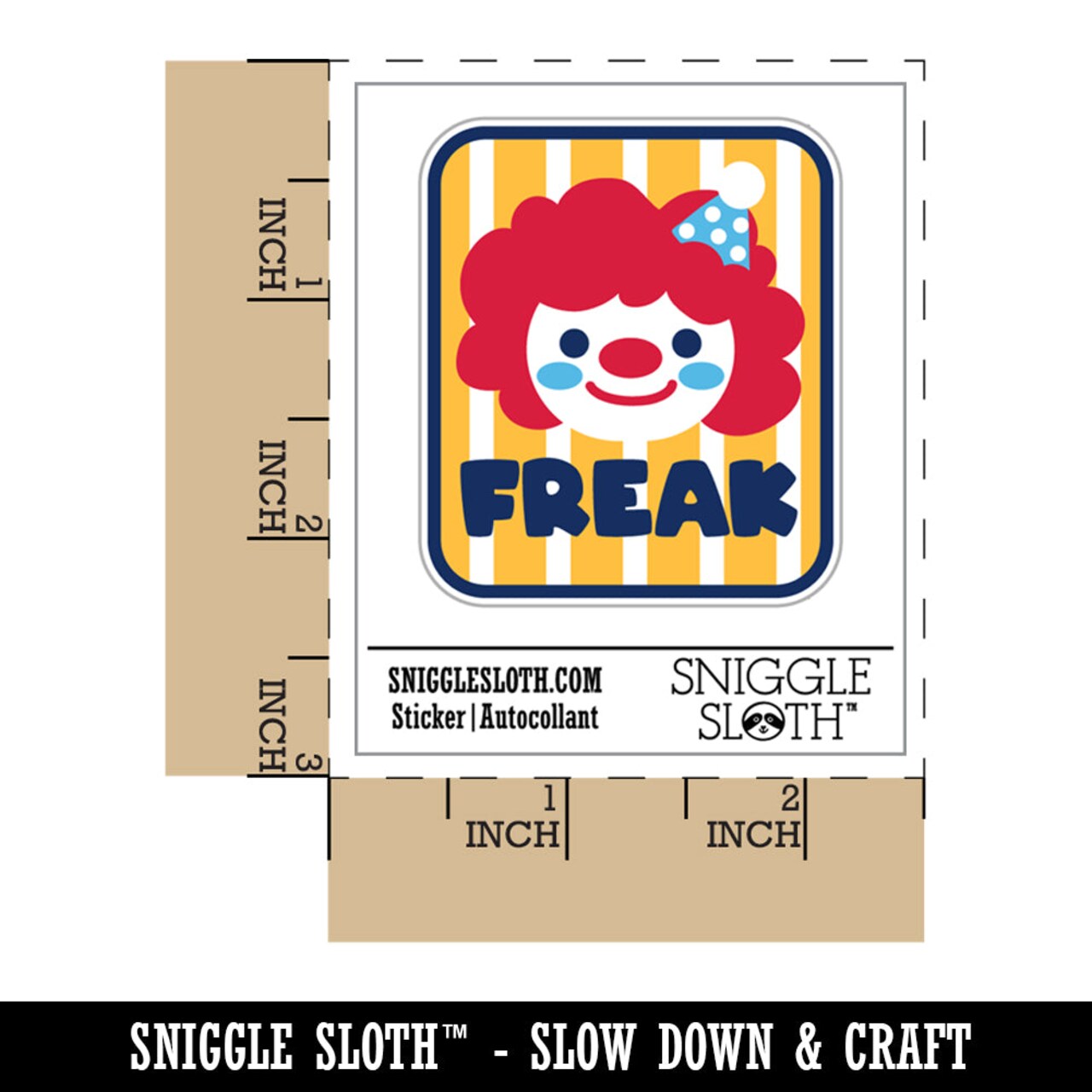 Clown Freak Funny Circus Waterproof Vinyl Phone Tablet Laptop Water Bottle Sticker Set - 5 Pack